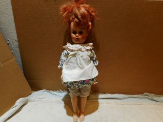 Vintage Unknown Manufctuer Doll 14 " Red Head W/ Dress Bloomers 1950 