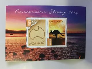 2014 Rare Muh Australian Decimal Concession Stamp Gummed Mini Sheet