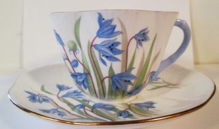 Rare Shelley China Bluebell Ludlow Dainty Tea Cup And Saucer