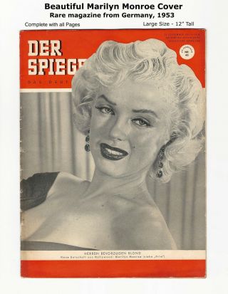 Very Rare Marilyn Monroe Cover - Der Spiegel,  1953 - Only 1 On Ebay