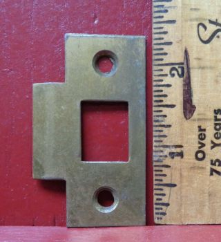 Vintage Brass Over Steel Mortise Lock Strike Plate 5