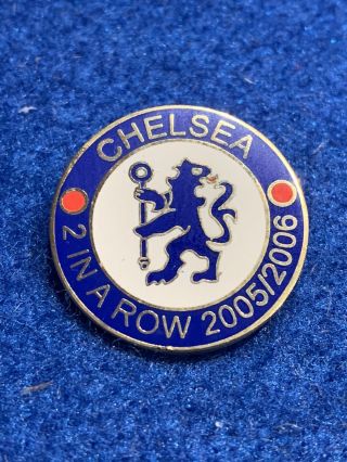 Chelsea Fc - The Blues - 2 In A Row Pin Badge - Chelsea Football Club - Rare