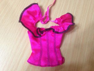 Barbie My Scene Fashionistas Raquelle Doll Outfit Hot Pink Ruffle Top Rare