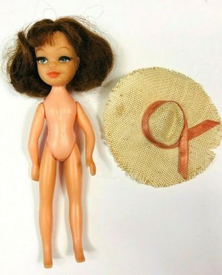 Vintage 1967 Uneeda Tiny Teen Doll U.  D.  Co Miniature Brunette Ud Hong Kong Gc