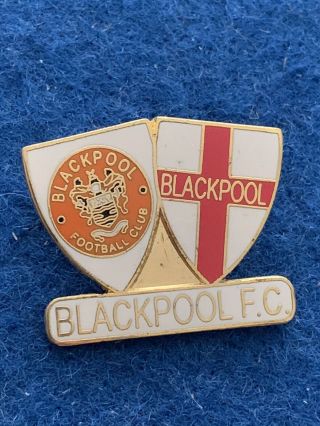 Blackpool Fc - Rare Twin Flag Pin Badge - Rare Enamel Pin Badge