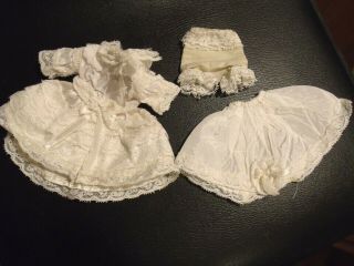 Vintage Betsy Mccall 8 " Doll Outfit: Handmade White Dress,  Slip,  Undies 11