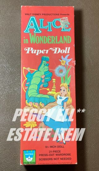 1972 Whitman & Walt Disney " Alice In Wonderland Paper Doll " Orig Box Uncut