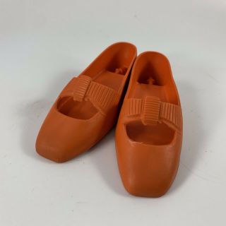 Vintage 1970’s Era Ideal Teenage Crissy Red Plastic Doll Shoes