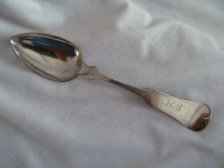Coin Silver E.  & D.  Kinsey,  Cincinnati,  Ohio,  1844 - 1861 Dessert Spoon