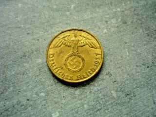 5 Reichspfennig 1937 (a) German Third Reich Rare Castorstefan Top
