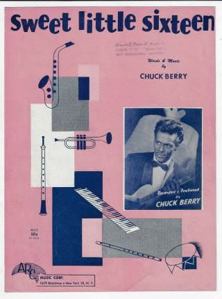 Chuck Berry Sheet Music Sweet Little Sixteen 1958