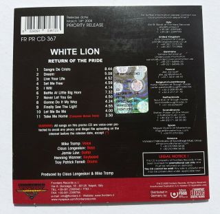 White Lion - Return Of The Pride - RARE PROMO CD 2008 - Motley Crue KISS LP 3