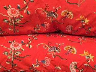 Rare Ralph Lauren “red Pagoda” 2 Pc King Pillowcasess,  Gorgeous