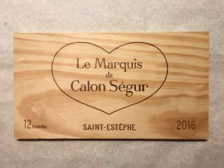1 Rare Wine Wood Panel Le Marquis De Calon Ségur Vintage Crate Box Side 8/19 671