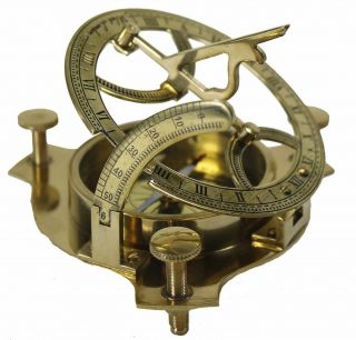 Nautical Vintage Solid Brass 3 " Sundial Compass Marine Gift Item