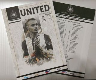Rare Postponed Newcastle United V Sheffield United Match Day Programme.