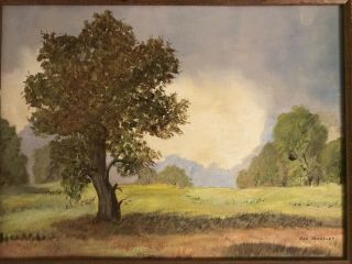 Vintage Landscape Oil Painting Signed And Framed 22” X 18”