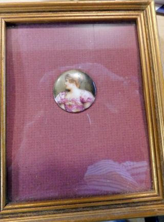 Small Antique Miniature Portrait Of A Lovely Lady Possibly French Or English