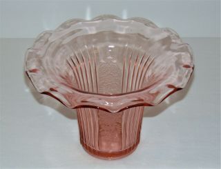 Vintage Antique Rare Mayfair Vase Pink Depression Glass Open Rose