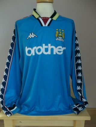 Rare Manchester City Shirt Kappa 1997 Mens Xl Long Sleeves Vgc