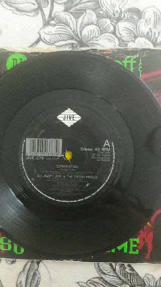Dj Jazzy Jeff & The Fresh Prince ‎– Summertime 7 Inch Vinyl Rare Jive 279