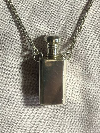 Antique Sterling Silver Perfume Bottle Pendant Necklace