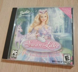 Rare Barbie Swan Lake The Enchanted Forest Pc Cd Rom 2003