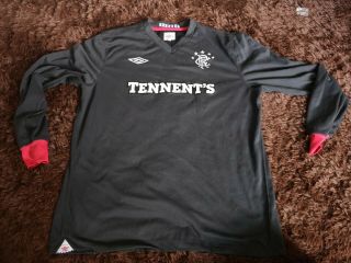 Glasgow Rangers Football Shirt Player Laudrup Rare Vintage Long Sleeved Umbro.