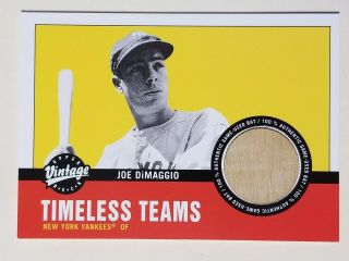 2001 Upper Deck Vintage Joe Dimaggio Timeless Teams Game Bat Relic Yankees