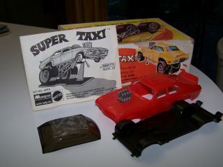Vintage 1970 Monogram Models Mattel Mod Red Chevy Nova Hack Taxi W/ Box