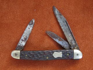 Vintage Antique Folding Pocket Knife German Bone Stockman Solingen 1950 Edc