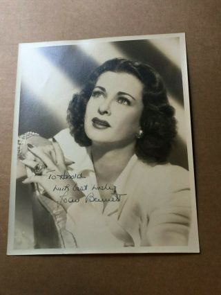 Joan Bennett Rare Early Vintage Autographed 8/10 Photo 1940s Film Noir