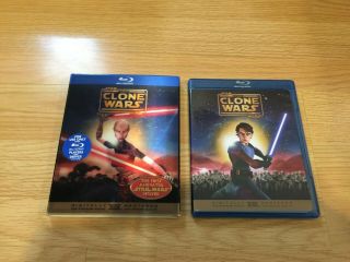 Star Wars: The Clone Wars Movie (blu - Ray Disc) W/ Oop Rare Lenticular Slipcover
