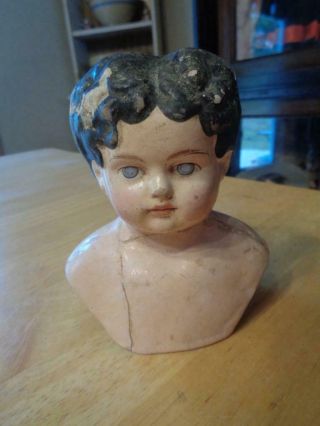 Antique Patent Washable/papier Mache Type Doll Head Repair/parts 4 " Tlc
