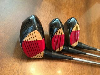 Vintage Persimmon Woods By Orlimar Golf 1 - 3 - 4 - Rare