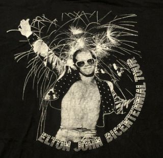 Vintage 1976 Elton John Concert T - Shirt - Bicentennial Tour Rare