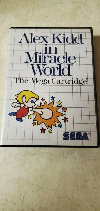 Alex Kidd In Miracle World (sega Master,  1986) Cartridge And Case Rare Htf Game