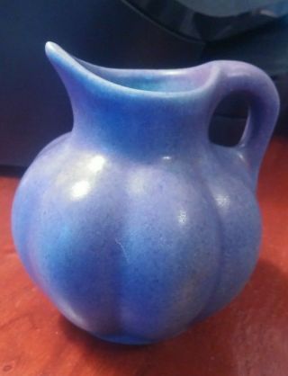 Vintage Antique Van Briggle Pottery Purple Over Turquoise Creamer Pitcher 2
