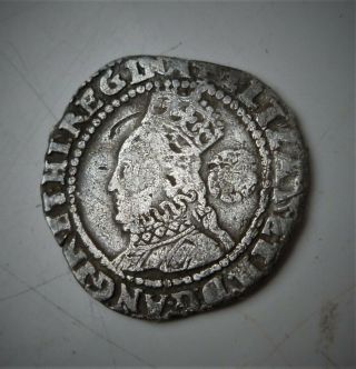 1579 Elizabeth I Silver Threepence,  Rare Coin,  Greek Cross