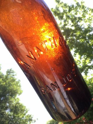 Antique Cj Vath And Company Beer Bottle San Jose California Quart