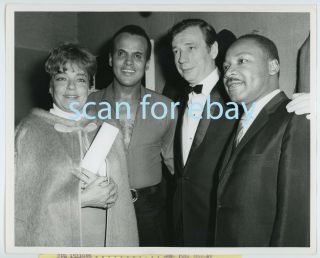 Martin Luther King Harry Belafonte Vintage Press Photo Civil Rights Rally Rare