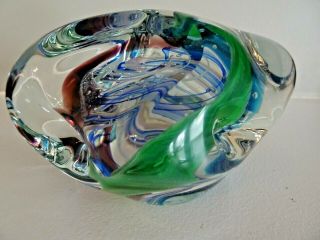 Rare Signed Charles Gibson Art Glass Magnum Freeform Rock Paperweight Sculpture
