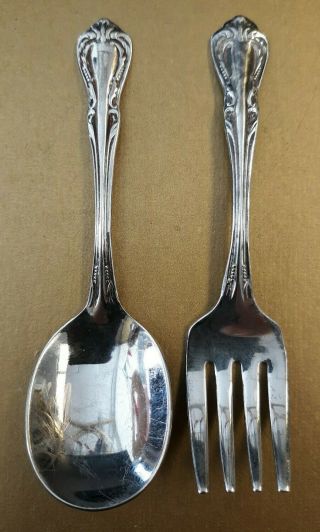 Vintage Silverplate Oneida Chalice Pattern Baby Fork And Spoon