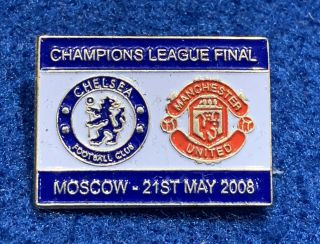 European Cup Final - Chelsea V Man United 2008 - Rare Enamel Pin Badge