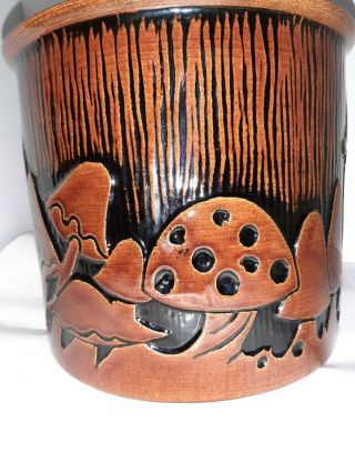 Large Vtg Haeger Art Pottery Mcm Mushroom Planter/crock Flower Pot 5064