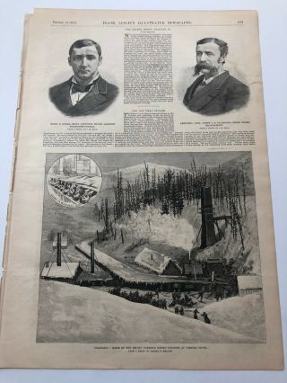 1884 Leslie’s Antique Print Coal Mine Disaster At Crested Butte Colorado 9920