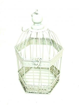 Antique White Bird Cage Style Candle Holder Hanging Lantern 10 " Wedding Patio