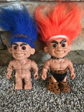 Vintage Russ Trolls Body Builders Cave Man Tough Guy Trolls See Pictures
