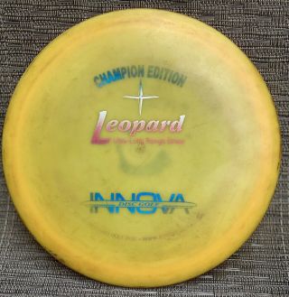 Rare Orange/yellow Innova Ce Leopard Golf Disc Champion Edition Pfn Pat 173g