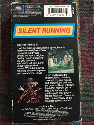 Silent Running VHS Rare Horror Cult Gore Space Sleaze Sci - Fi Bruce Dern Mca Htf 2